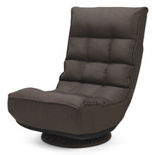 Load image into Gallery viewer, 4-Position Adjustable 360 Degree Swivel Folding Floor Sofa Chair-Brown
