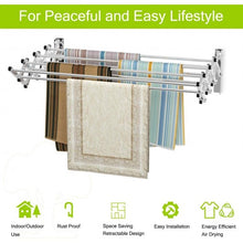 Load image into Gallery viewer, Stainless Wall Mounted Expandable Clothes Drying Towel Rack

