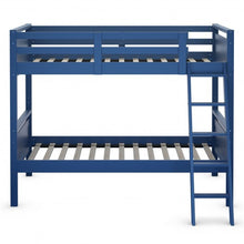 Load image into Gallery viewer, Twin Over Twin Bunk Bed Convertible 2 Individual Beds Wooden -Navy
