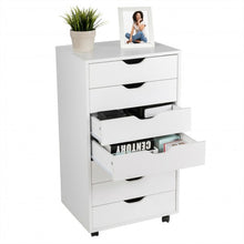 Load image into Gallery viewer, 7-Drawer Chest Storage Dresser Floor Cabinet Organizer with Wheels
