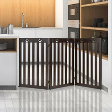 Load image into Gallery viewer, 36&quot; Folding Wooden Freestanding Pet Gate Dog Gate with 360° Flexible Hinge-Espresso
