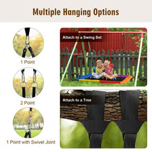 Load image into Gallery viewer, 60&quot; Platform Tree Swing Outdoor with  2 Hanging Straps-Multicolor
