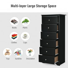 Load image into Gallery viewer, 6 Drawers Chest Dresser Clothes Storage Bedroom Furniture Cabinet-Black
