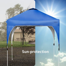 Load image into Gallery viewer, 6.6 x 6.6 FT Pop Up Height Adjustable Canopy Tent with Roller Bag-Blue
