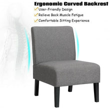 Load image into Gallery viewer, Armless Accent Chair  with Rubber Wood Legs -Gray
