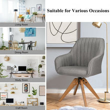 Load image into Gallery viewer, Fabric Swivel Accent Chair with Beech Wood Legs
