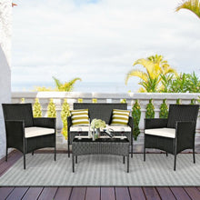 Load image into Gallery viewer, 4 Pcs Patio Rattan Cushioned Sofa Furniture Set
