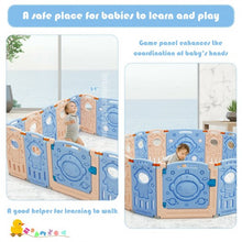 Load image into Gallery viewer, 18-Panel Foldable Baby Playpen Kids Activity Center with Lockable Door
