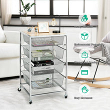 Load image into Gallery viewer, 4 Drawer Mesh Shelves Basket Utility Heavy Duty Storage Organizer-Natural

