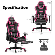Load image into Gallery viewer, Massage Gaming Chair with Footrest-Pink
