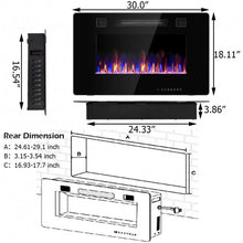 Load image into Gallery viewer, 30&quot; Electric Fireplace Recessed Ultra Thin Wall Mounted Heater
