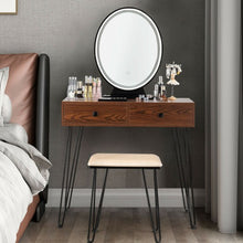 Load image into Gallery viewer, Industrial Makeup Dressing Table with 3 Lighting Modes-Coffee
