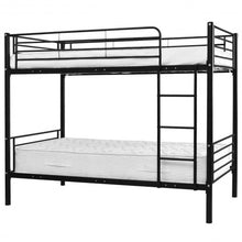 Load image into Gallery viewer, Metal Twin Over Twin Bunk Beds with a Ladder-Black
