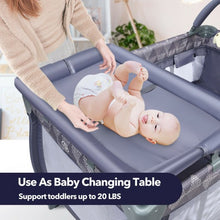 Load image into Gallery viewer, Portable Foldable Baby Playard Nursery Center with Changing Station-Gray
