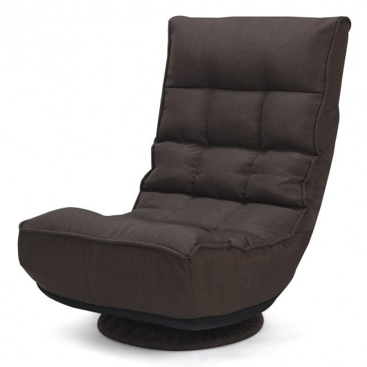 4-Position Adjustable 360 Degree Swivel Folding Floor Sofa Chair for Home-Coffee