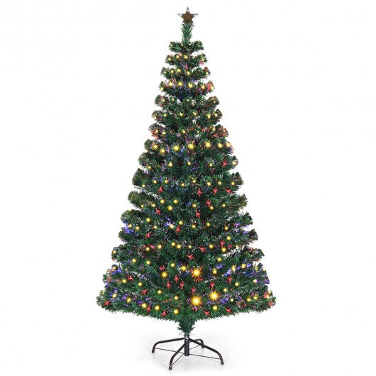 5'/6'7' LED Fiber Optic Artificial Christmas Tree w/ Top Star-6'