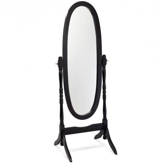 Swivel Full Length Ovel Mirror Free Standing Dressing-Black