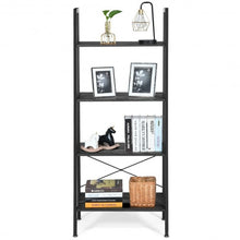 Load image into Gallery viewer, 4-Tier Ladder Shelf Bookcase Bookshelf Display Rack Plant Stand-Silver

