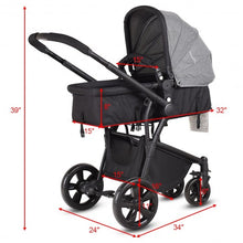 Load image into Gallery viewer, 2-in-1 Folding Aluminum Buggy Newborn Travel Baby Stroller-Gray
