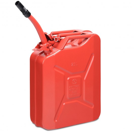 5 Gallon Steel Gas 20 L Jerry Fuel Can-Red