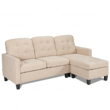 Load image into Gallery viewer, Convertible Sectional L-Shaped Couch with Reversible Chaise-Beige
