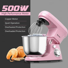 Load image into Gallery viewer, 5.3 Qt Stand Kitchen Food Mixer 6 Speed with Dough Hook Beater-Pink

