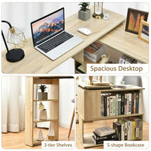 Load image into Gallery viewer, Study L-Shaped Rotating Corner Computer/Laptop Table with Bookshelves
