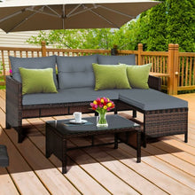 Load image into Gallery viewer, 3 Piece Patio Wicker Rattan Sofa Set-Gray
