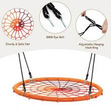 Load image into Gallery viewer, 40'' Spider Web Tree Swing Kids Outdoor Play Set with Adjustable Ropes-Orange
