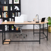 Load image into Gallery viewer, L Shaped Desk Corner Computer Desk PC Laptop Gaming Table Workstation-Natural
