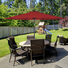 Load image into Gallery viewer, 10FT Patio Solar Umbrella LED Patio Market Steel Tilt W/ Crank Outdoor New-Burgundy
