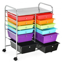 Load image into Gallery viewer, 12 Drawers Rolling Cart Storage Scrapbook Paper Organizer Bins-Deep Multicolor
