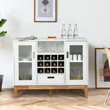 Load image into Gallery viewer, Wood Wine Storage Cabinet Sideboard Console Buffet Server-White
