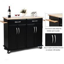 Load image into Gallery viewer, Wood Top Rolling Kitchen Trolley Island Cart Storage Cabinet
