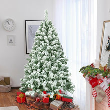 Load image into Gallery viewer, 4.5 ft Snow Flocked Artificial Christmas Tree with 400 Tips and Foldable Base
