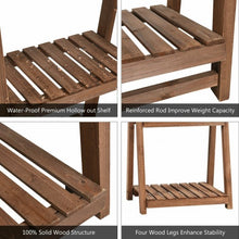 Load image into Gallery viewer, 3-Tier Folding Flower Stand Rack Wood Plant Storage Display Shelf
