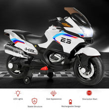 Load image into Gallery viewer, 12V Kids Ride On Motorcycle Electric Motor Bike-White
