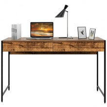 Load image into Gallery viewer, 2-Drawer Computer Desk Study Table Home Office Writing Workstation-Coffee
