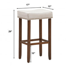 Load image into Gallery viewer, Set of 2 Nailhead Saddle Bar Stools 29&quot; Height

