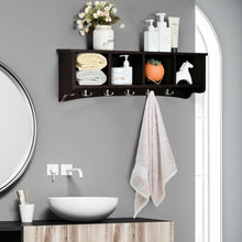Load image into Gallery viewer, Hanging Entryway Shelf Coat Rack Wall Mounted Storage Cabinets-Brown
