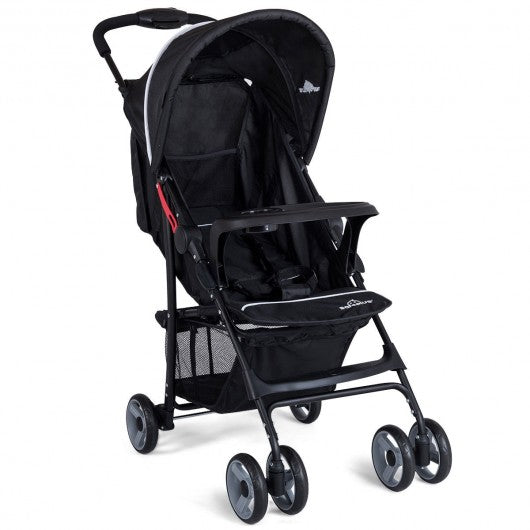 5-Point Safety System Foldable Lightweight Baby Stroller-Black
