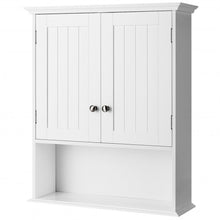 Load image into Gallery viewer, Wall Mount Bathroom Cabinet Storage Organizer with Doors and Shelves-White
