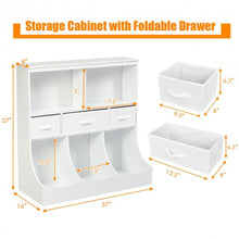 Load image into Gallery viewer, Freestanding Combo Cubby Bin Storage Organizer Unit W/3 Baskets-White
