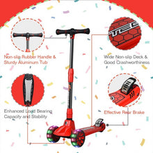 Load image into Gallery viewer, Adjustable Height Folding Aluminum Kids Kick Scooter-Red
