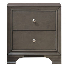 Load image into Gallery viewer, 2 Drawer Storage Sofa Side Nightstand with USB Port-Gray
