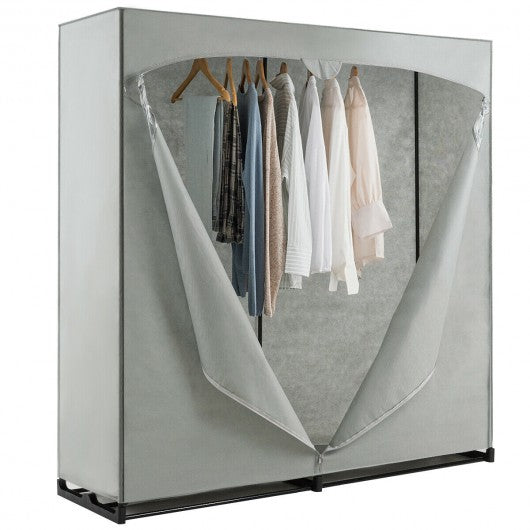 Portable Wardrobe Clothes Storage Organizer Closet with Hanging Rack