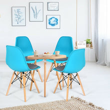 Load image into Gallery viewer, 4Pcs Mid Century Dining Chair with Linen Cushion-Blue
