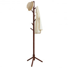 Load image into Gallery viewer, 2 Heights Wooden Coat Rack with 8 Hooks-Walnut
