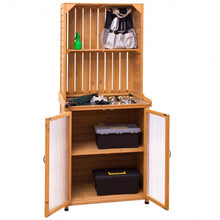 Load image into Gallery viewer, Wooden Potting Bench Outdoor Storage Cabinet
