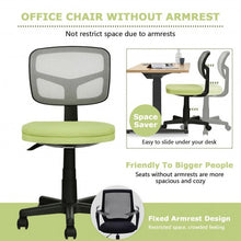 Load image into Gallery viewer, Armless Computer Chair w/ Height Adjustment &amp; Breathable Mesh for Home Office-GN
